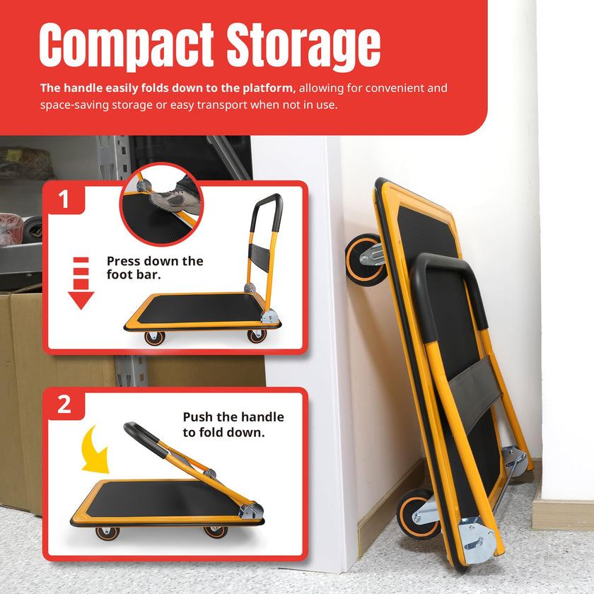 MaxWorks 80877- Foldable Platform Truck Push Dolly 660 lb. Weight Capacity 🍁 All In One Marketplace Canada