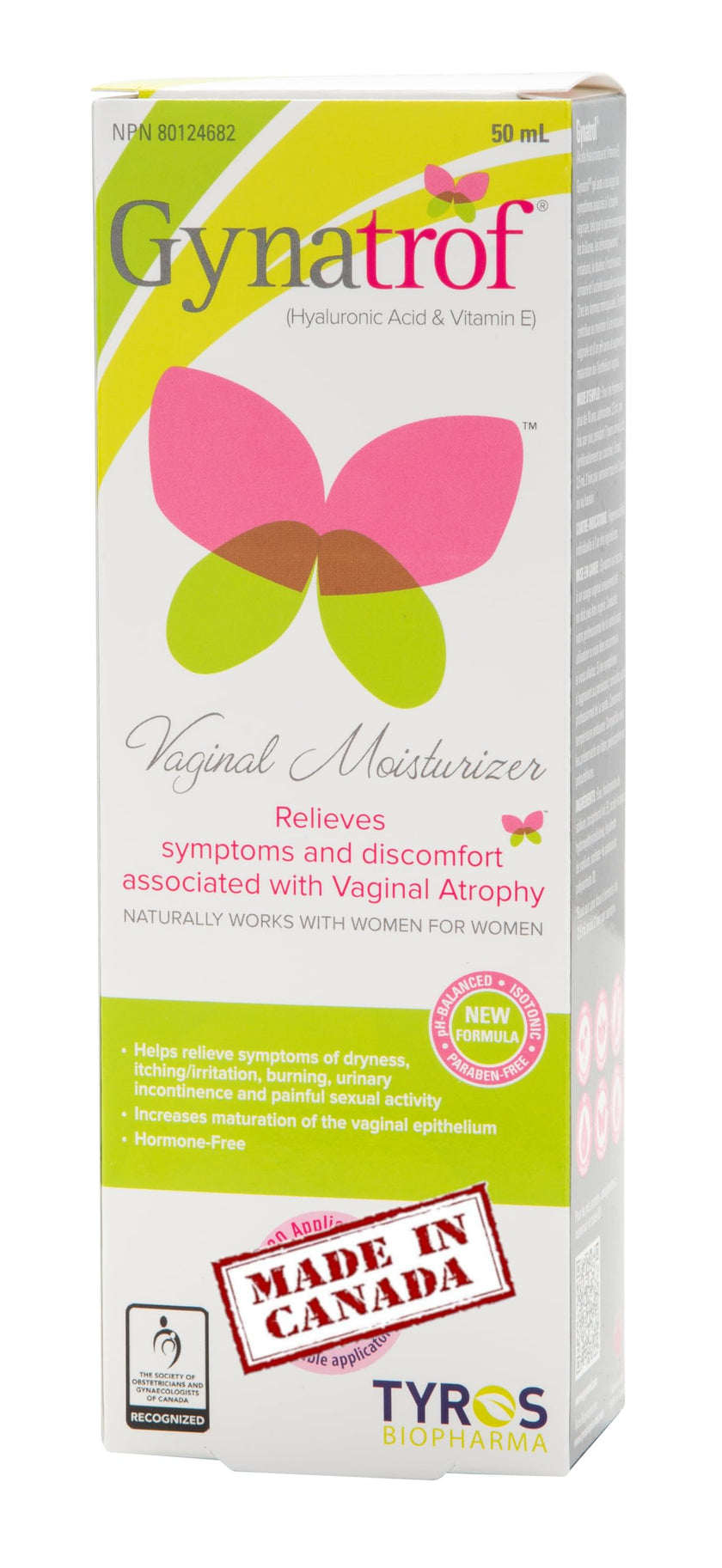 Gynatrof Natural Vaginal Moisturizer, Hyaluronic Acid and Vitamin E, Eliminates Vaginal Dryness, Fast Acting, Hormone Free and Fragrance Free, 50 ml 🍁 All In One Marketplace Canada