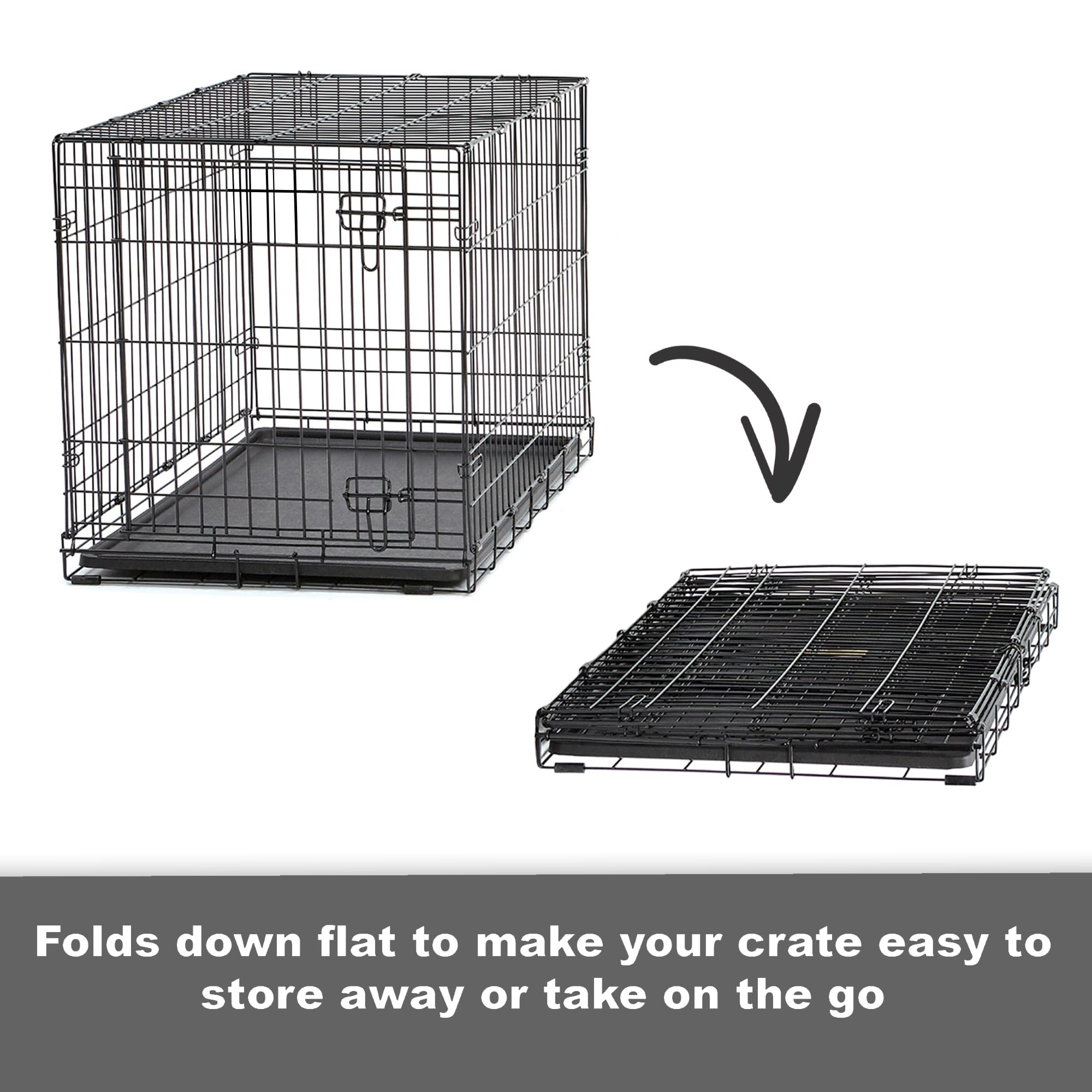MidWest Homes for Pets 30-Inch New World Crate for Medium Breeds, 21-40 lbs, Double Door Folding Dog Crate, Leak-Proof Tray & Secure Latches, Portable, Durable & Easy to Assemble 🍁 All In One Marketplace Canada
