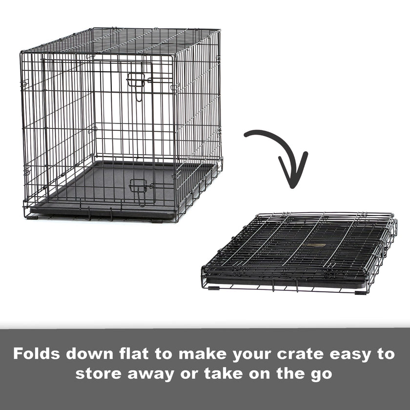 MidWest Homes for Pets 30-Inch New World Crate for Medium Breeds, 21-40 lbs, Double Door Folding Dog Crate, Leak-Proof Tray & Secure Latches, Portable, Durable & Easy to Assemble 🍁 All In One Marketplace Canada
