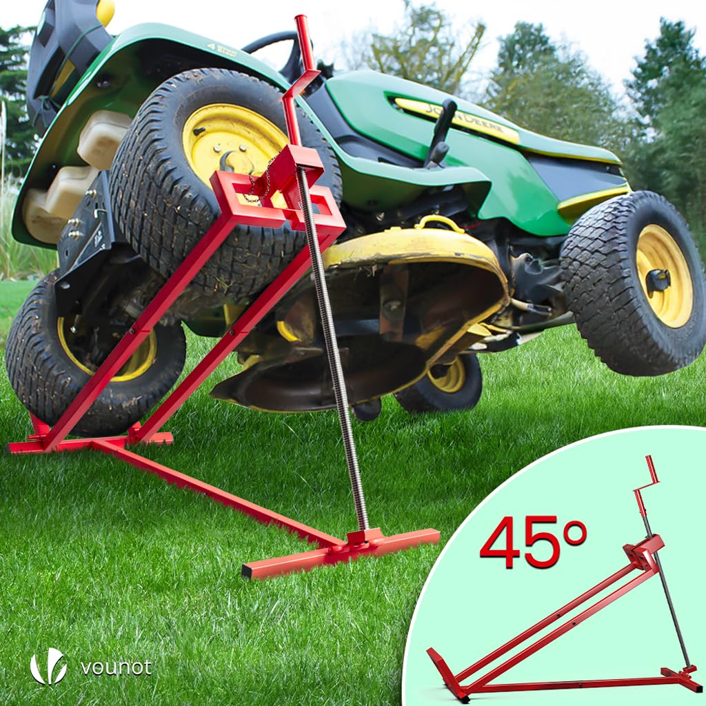 VOUNOT Ride on Lawn Mower Lift Jack, Telescopic Maintenance Jack for Lawn mowers and Garden Tractors, Weight Capacity 880 Lbs, Red 🍁 All In One Marketplace Canada
