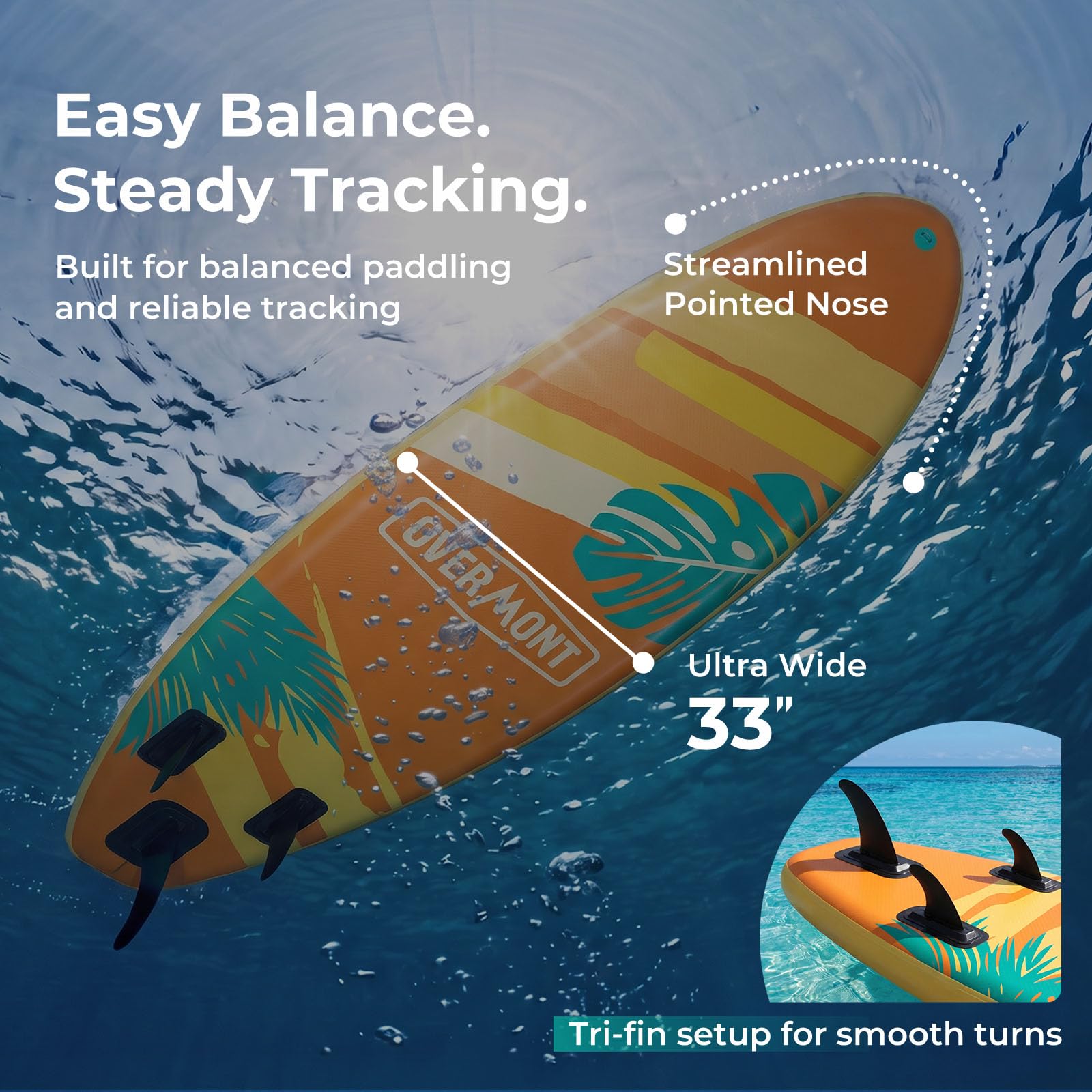 Overmont Inflatable Paddle Board 10'7