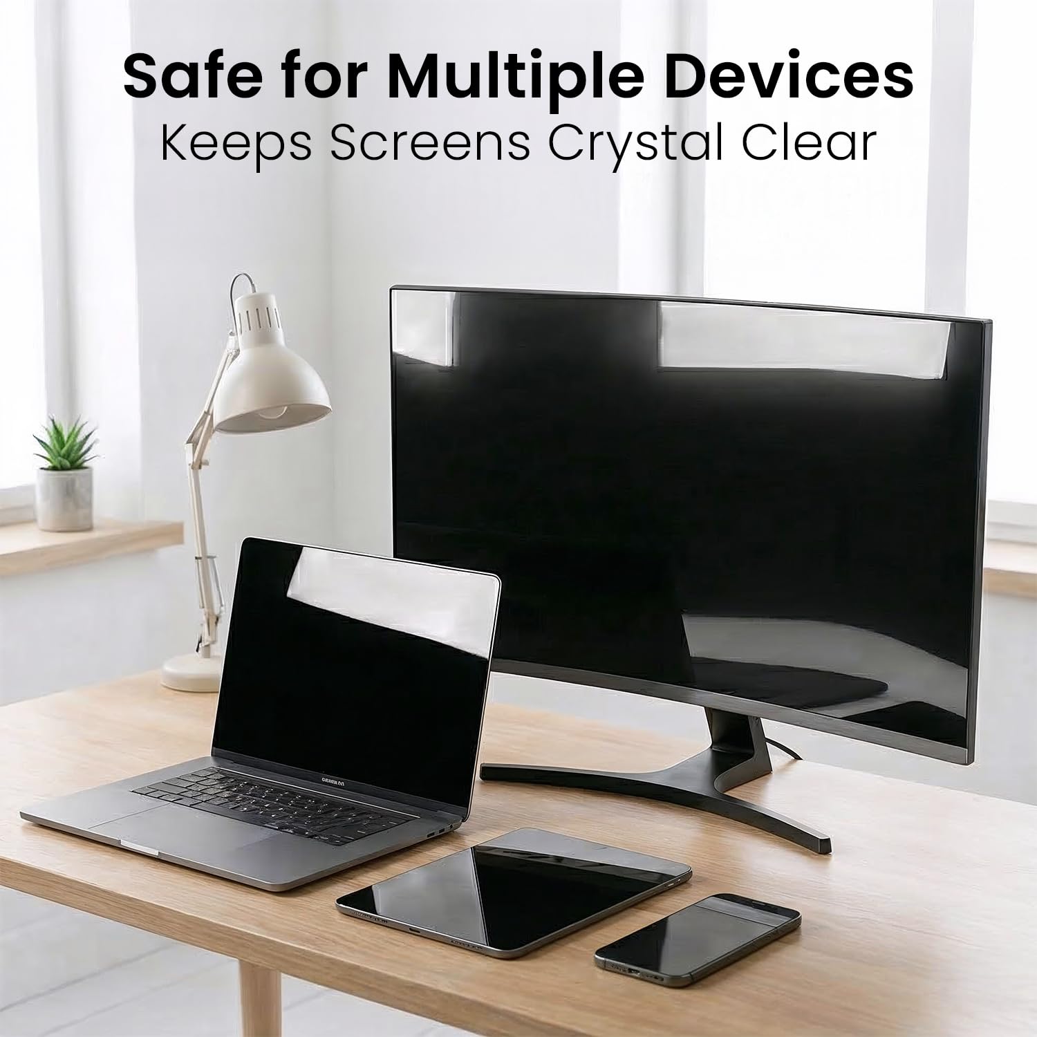 EVEO® Screen Cleaner Spray Kit (Streak-Free) TV Screen Cleaner for Smart TV, LCD, LED, OLED | Computer Spray and Wipe Microfiber Cloth for Monitor, Laptop, iPad, Car & More - 1 Pack 🍁 All In One Marketplace Canada