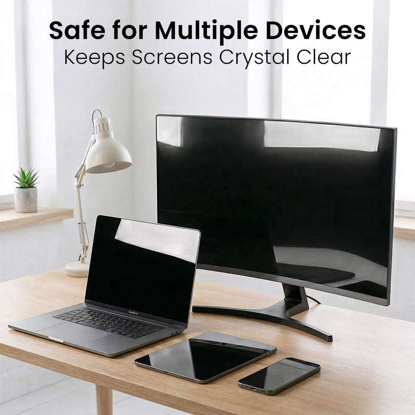 EVEO® Screen Cleaner Spray Kit (Streak-Free) TV Screen Cleaner for Smart TV, LCD, LED, OLED | Computer Spray and Wipe Microfiber Cloth for Monitor, Laptop, iPad, Car & More - 1 Pack 🍁 All In One Marketplace Canada