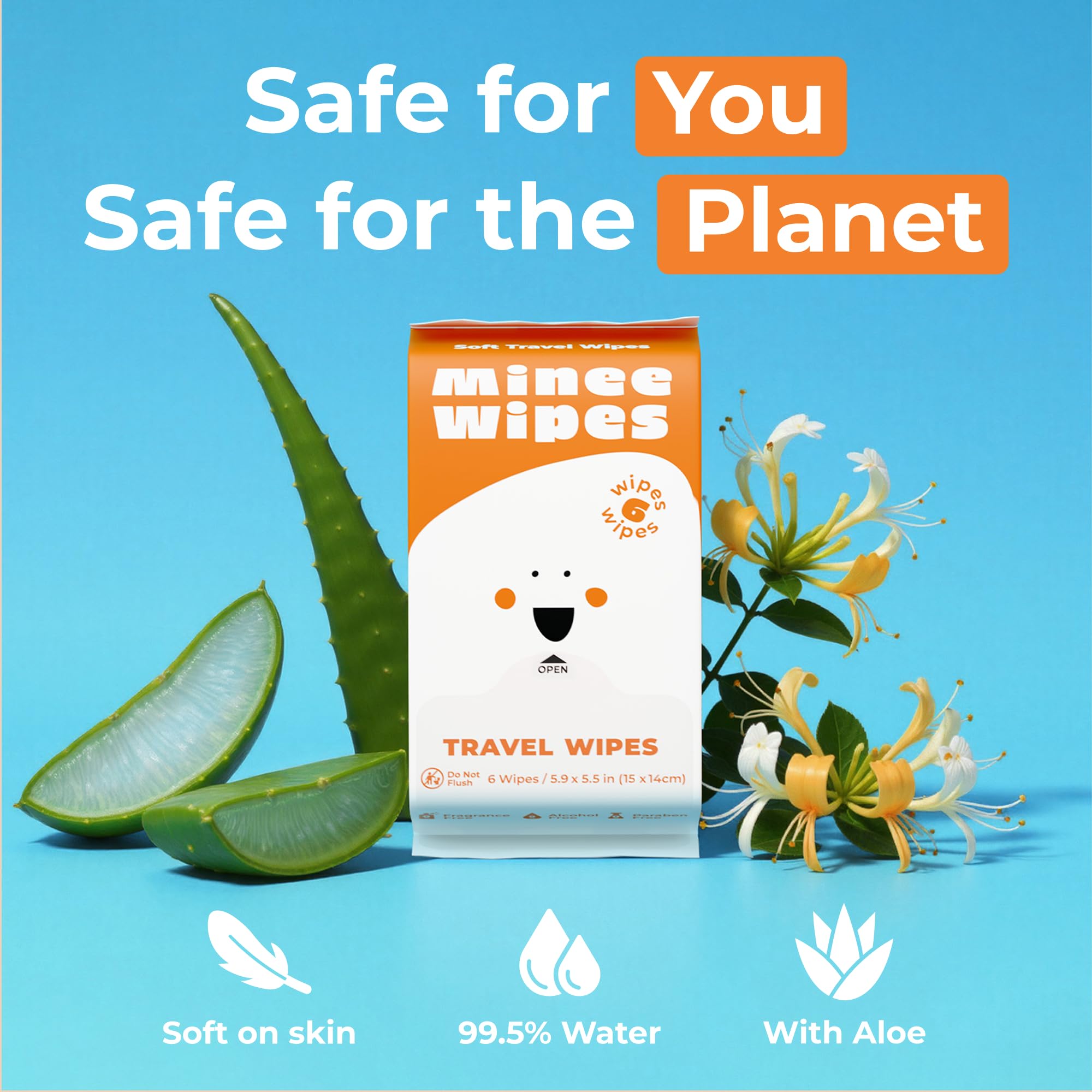 Impossibly Compact Travel Wipes - Skin-Friendly Wet Wipes, Hypoallergenic & Unscented for Adults, Kids & Baby Care - 10 Pack Total 60 Wipes 🍁 All In One Marketplace Canada
