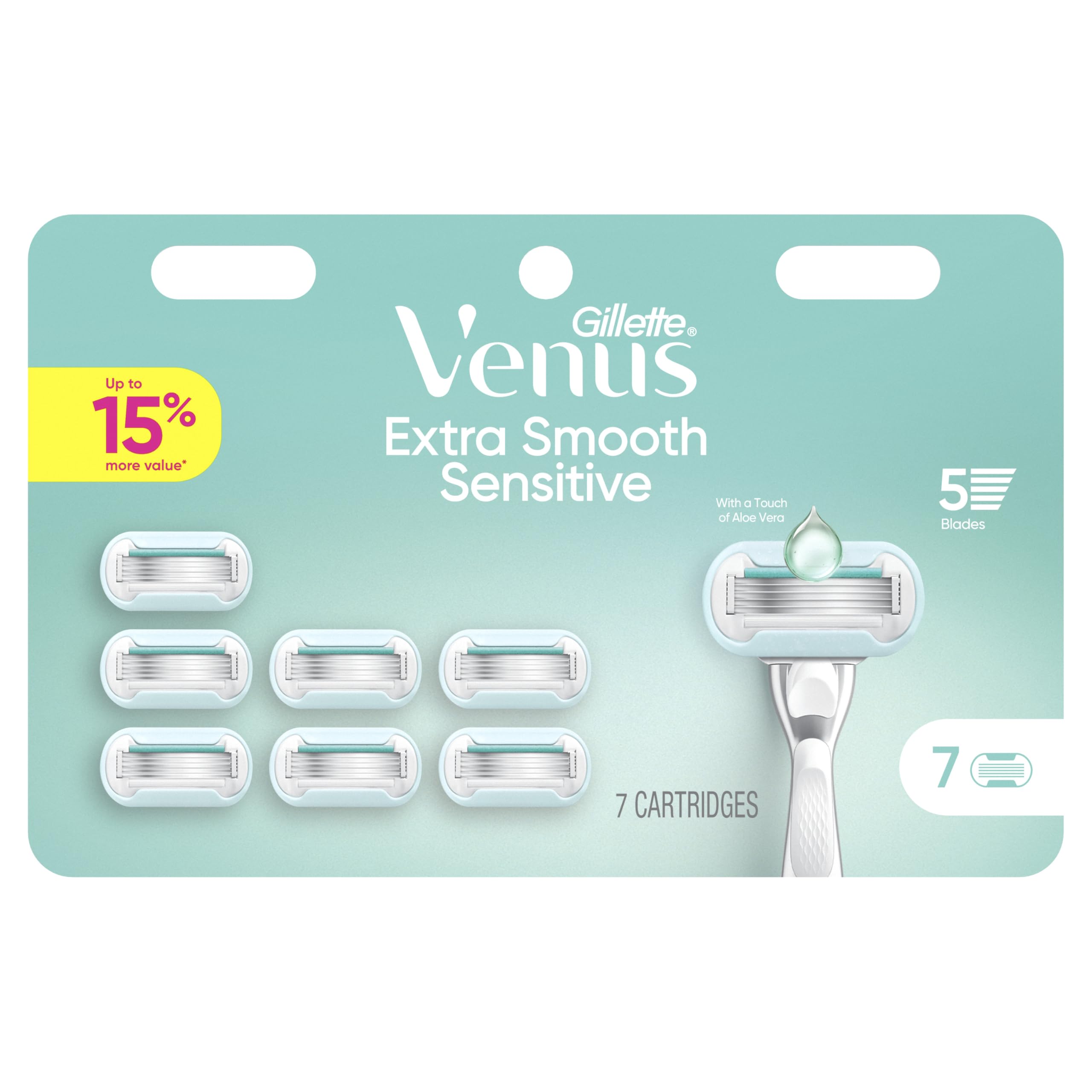 Gillette Venus Extra Smooth Sensitive, 1 Women’s Razor Blades for Sensitive Skin, 7 