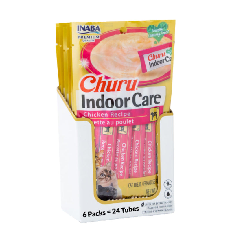 INABA Churu Indoor Care for Hairball Control, Functional Lickable Cat Treat with Taurine & Vitamin E, 14g Each, 24 Tubes Total, Chicken Recipe 🍁 All In One Marketplace Canada
