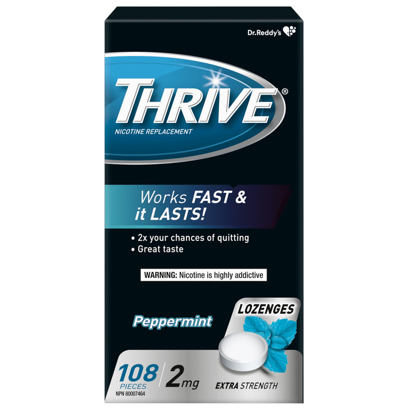 Thrive Nicotine Replacement Lozenges, 2mg Extra Strength, Peppermint, 108 Count 🍁 All In One Marketplace Canada