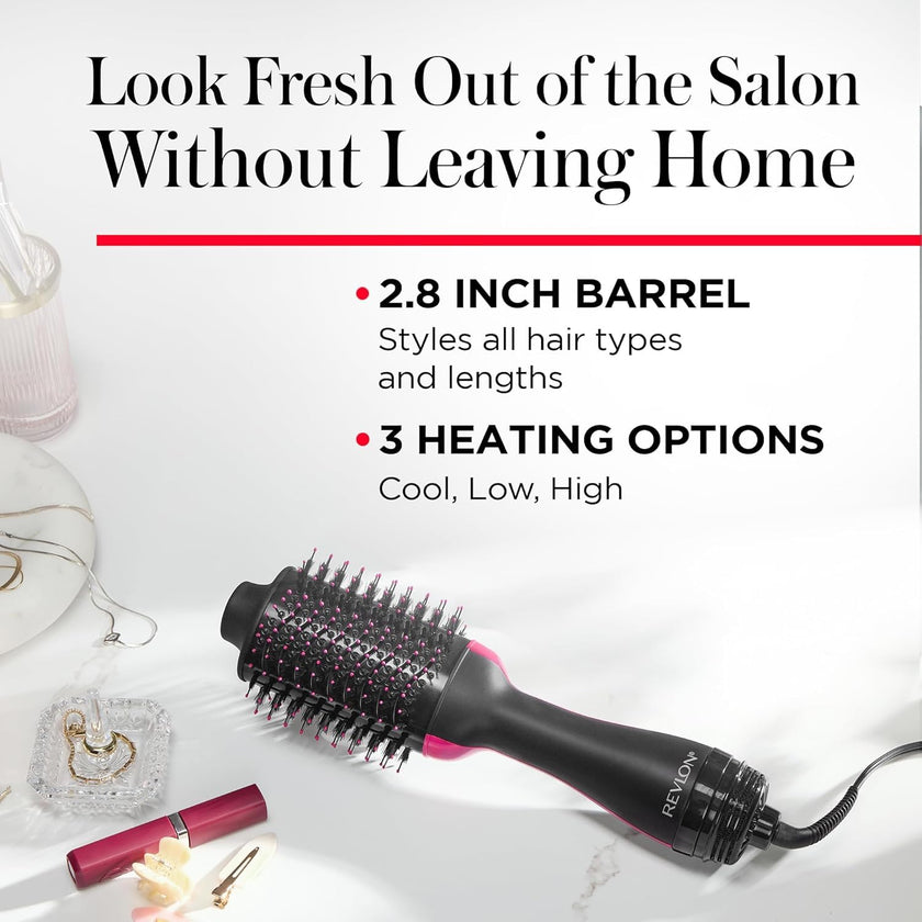 Revlon RVDR5222F One-Step Volumizer and Ionic Hair Dryer with Advanced Ionic Technology, Hot Air Brush, Less Frizz, 3 Heat/ 2 Speed Settings, Black 🍁 All In One Marketplace Canada