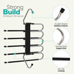 Utopia Home 2 Pack Pants Hangers Space Saving - Clothes Hanger with Stainless Steel Hook & Anti-Slip Design - Closet Organizer for Jeans, Trousers, Skirts, Scarf & Slacks (Black) 🍁 All In One Marketplace Canada