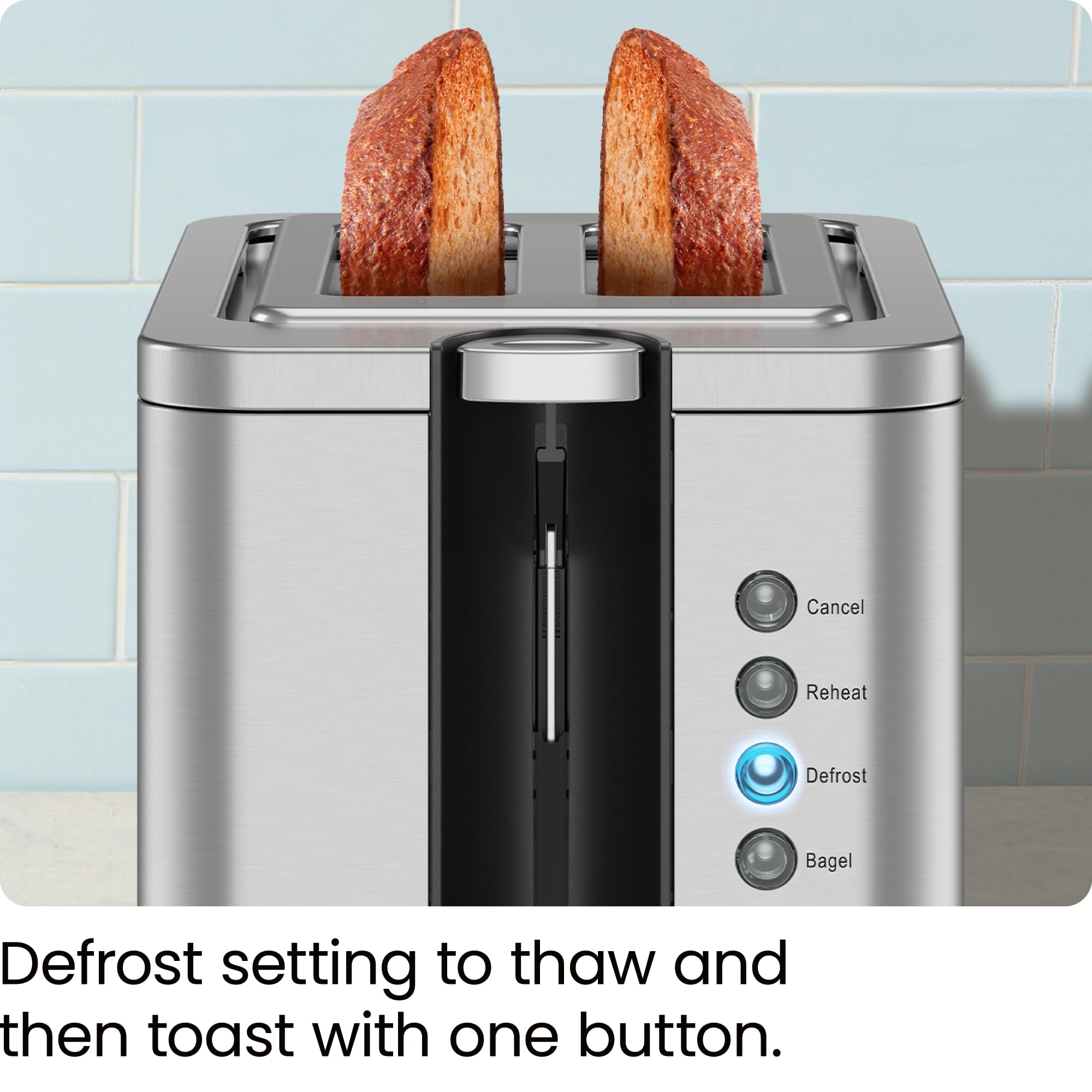 Chefman 2-Slice Pop-Up Stainless Steel Toaster w/ 7 Shade Settings, Extra Wide Slots for Toasting Bagels, Defrost/Reheat/Cancel Functions, Removable Crumb Tray, 850W, 120V, Silver 🍁 All In One Marketplace Canada