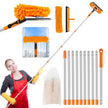 Window Cleaning Tools Window Squeegee: 2 in 1 Double-Sided Professional Cleaner Window Washing Kit with Extension Pole 20+ Ft Duster for High Ceilings Microfiber Scrubber for Indoor Outdoor High Glass 🍁 All In One Marketplace Canada
