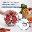 La Reveuse Food Processor,Electric Food Chopper with 7-Cup (1.7L) Glass Bowl, 4 Bi-Level Blades for Chopping,Grinding,Mincing,Whisking,Meal Prep,300W,Blue 🍁 All In One Marketplace Canada