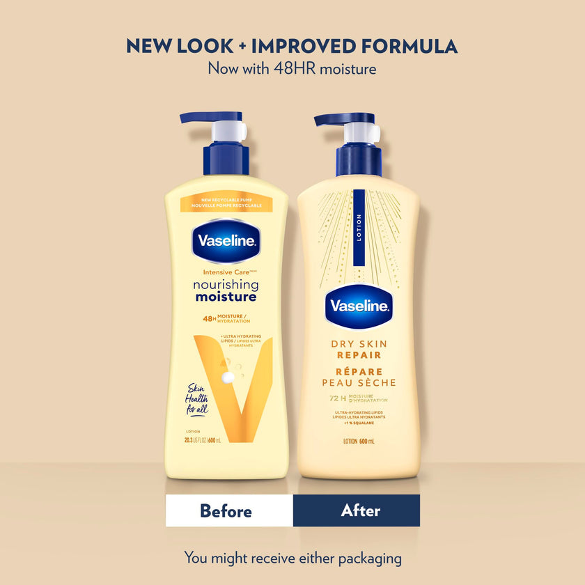 Vaseline Dry Skin Repair Lotion Ultra-Hydrating 72H Moisture, 600mL, 4-Pack 🍁 All In One Marketplace Canada