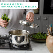 Jamie Oliver by Tefal Nonstick Coated Stainless Steel Pan 11-Inch, Induction Compatible, Oven Safe up to 500°F, Chef's Stainless Steel Skillet, Non Stick Frying Pans, Silver 🍁 All In One Marketplace Canada