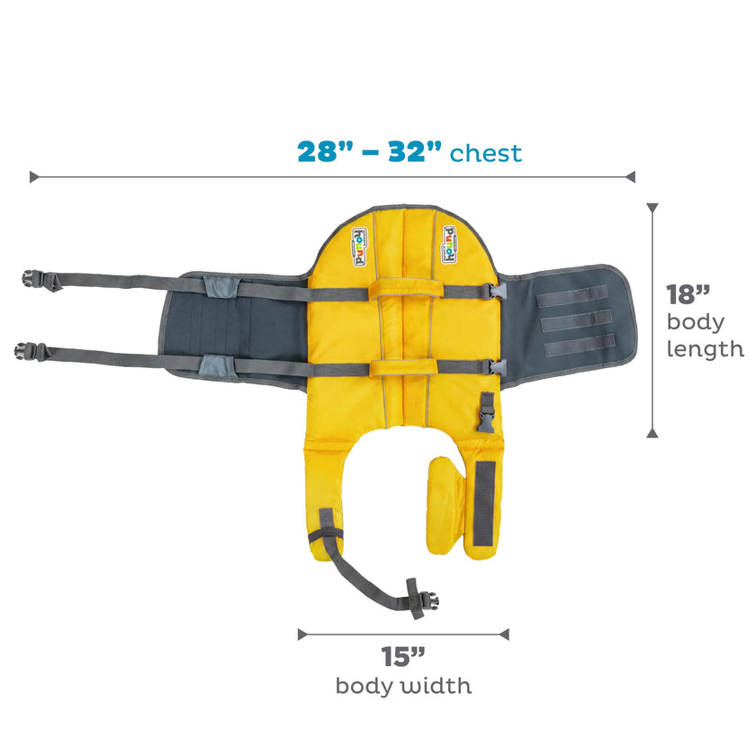 Outward Hound Granby Splash Dog Life Jacket with Handle, Reflective Floating Vest for Swimming & Boating, Maximum Buoyancy, All Skill Levels, Large Dogs (28–32