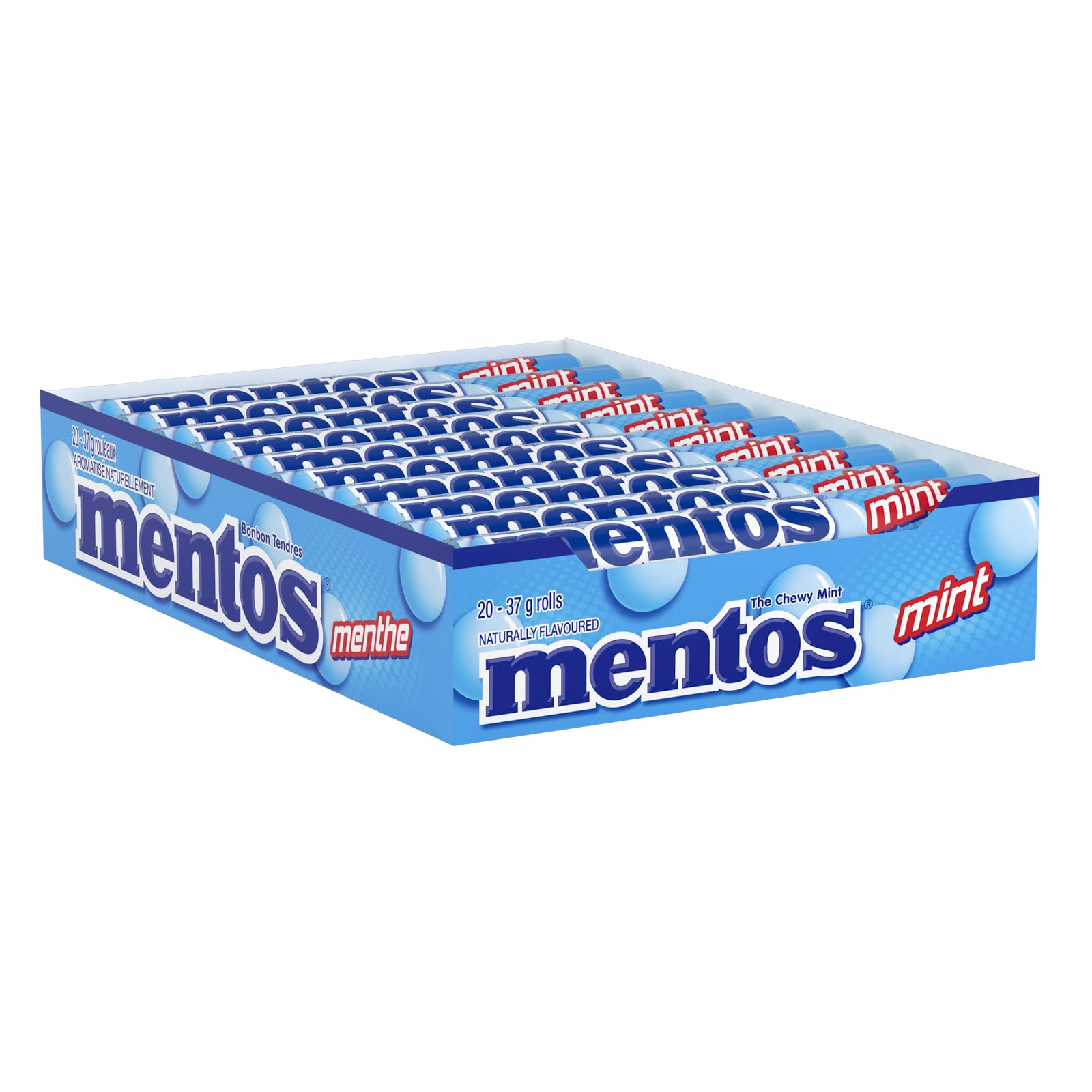 Mentos Chewy Mints, Mint - Pack of 20 Rolls (280 Pieces), 37g per roll 🍁 All In One Marketplace Canada