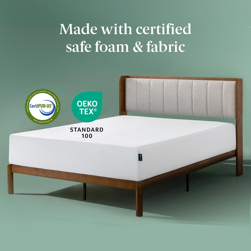 Zinus Twin Mattress - 10 Inch Green Tea Cooling Gel Memory Foam Mattress, Pressure Relief, for Cool Sleep, CertiPUR-US Certified Foam, Mattress in a Box, 10-Year Warranty, Twin Size 🍁 All In One Marketplace Canada