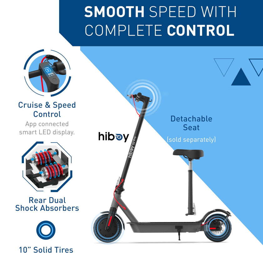 Hiboy S2 Pro Electric Scooter, 500W Powerful Motor, 10