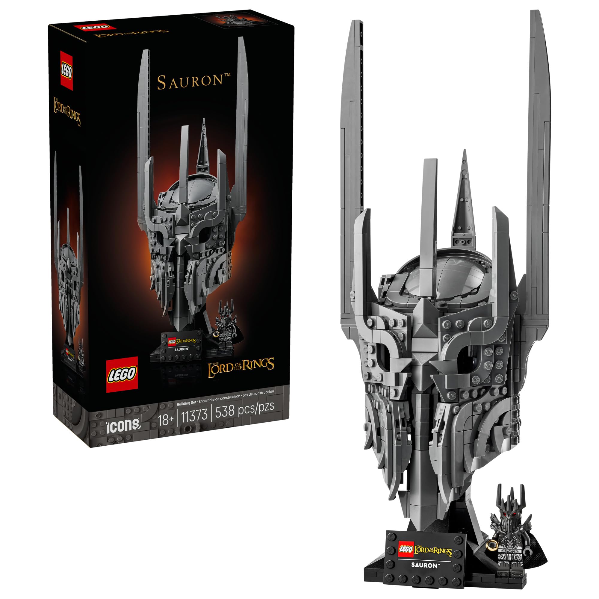 LEGO Icons The Lord of The Rings: Sauron's Helmet - Building Set for Adults, Ages 18+ - Bedroom, Home Office, Book Shelf Decor - with Sauron Minifigure - Gift for LOTR Fans - 11373 🍁 All In One Marketplace Canada