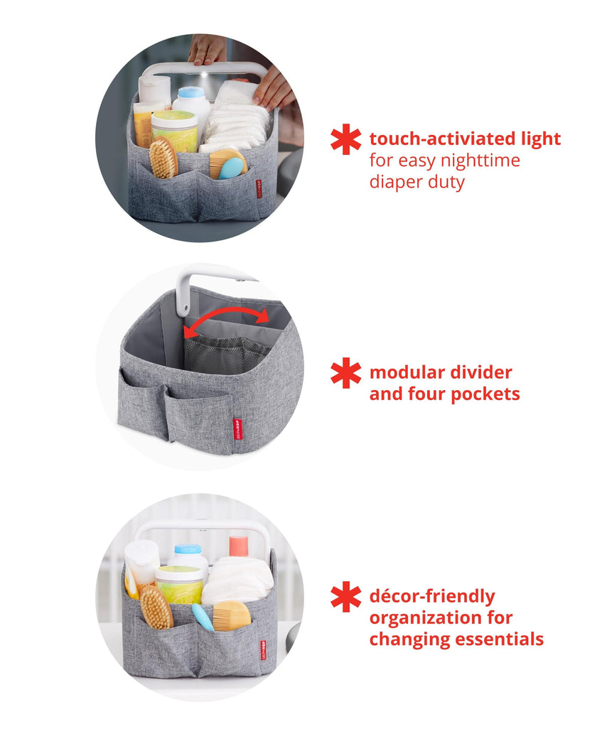 Skip Hop Diaper Caddy Organizer with Touch Sensor Night Light, Nursery Style, Oat 🍁 All In One Marketplace Canada