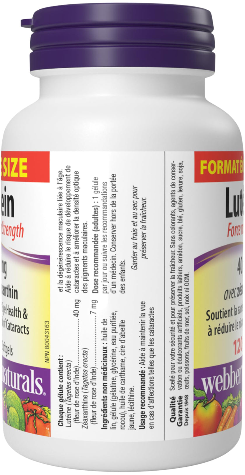 Webber Naturals Lutein 40 mg, 120 Softgels, Maximum Strength Eye Support Supplement with Zeaxanthin 🍁 All In One Marketplace Canada
