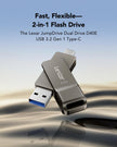 Lexar D40E 64GB Dual USB 3.2 Gen 1 Type-C Jump Drive, USB-C Flash Metal Housing Swivel Design Thumb Drive (Titanium Grey) 🍁 All In One Marketplace Canada