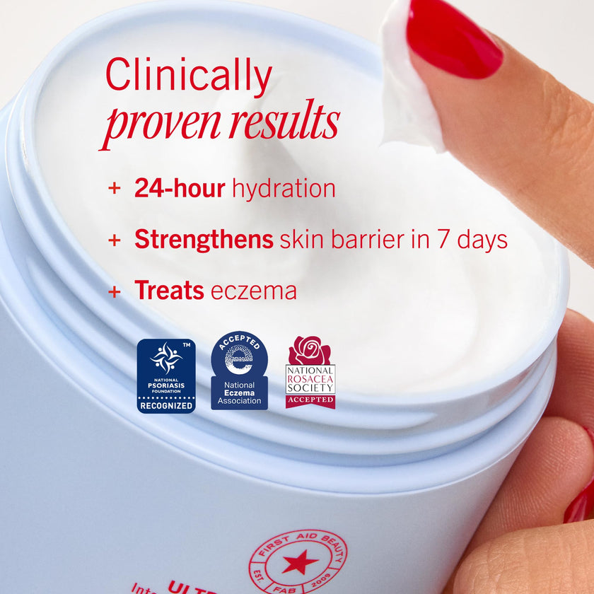 First Aid Beauty - Ultra Repair Cream - Intense Hydration Face & Body Moisturizer - Whipped Colloidal Oatmeal Clinically Proven to Strengthen Skin Barrier in 7 Days - Helps Relieve Eczema, 6 oz 🍁 All In One Marketplace Canada