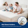 AMOVO Bed Sheet Holders for Corners Keep Sheets in Place Firmly - Foldable Fitted Sheet Holders Heavy Duty Sheet Locks Mattress Sheet Fasteners, Set of 4 Lock Sheet Clips (White) 🍁 All In One Marketplace Canada