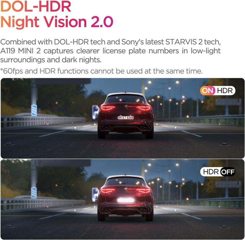 VIOFO Dash Cam Front A119 Mini 2, STARVIS 2 Sensor, 2K 60fps/HDR 30fps Voice Control Car Dash Camera with 5GHz Wi-Fi GPS, Night Vision 2.0, 24H Parking Mode, Supercapacitor (SD Card Not Included) 🍁 All In One Marketplace Canada