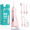 COSLUS Water Teeth Flosser C20 (F5020E): 300ML Electric Water Tooth Floss Cordless Jet Flossers for Teeth Cleaning IPX7 Waterproof Rechargeable Portable Travel Floss Light-Pink 🍁 All In One Marketplace Canada