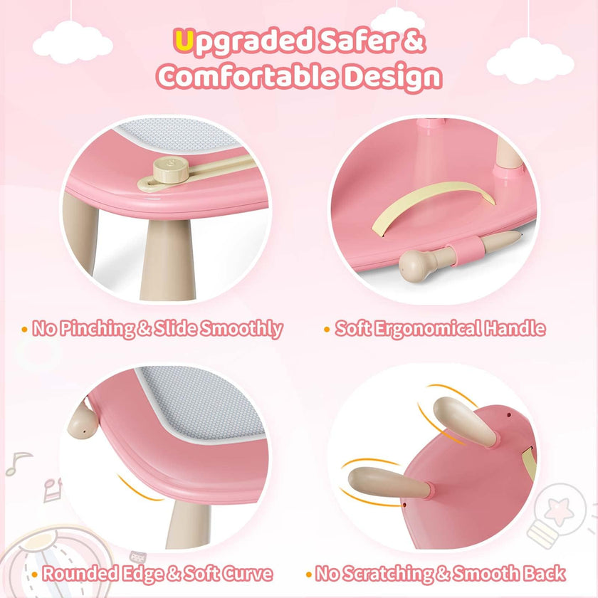 Kikidex Girl Toys Age 1-3 Magnetic Drawing Board, Gifts for 1 2 3 Year Old Toddlers Birthday, Doodle Board for Preschool Learning and Educational Erasable Sketching Pad(Soft Pink) 🍁 All In One Marketplace Canada