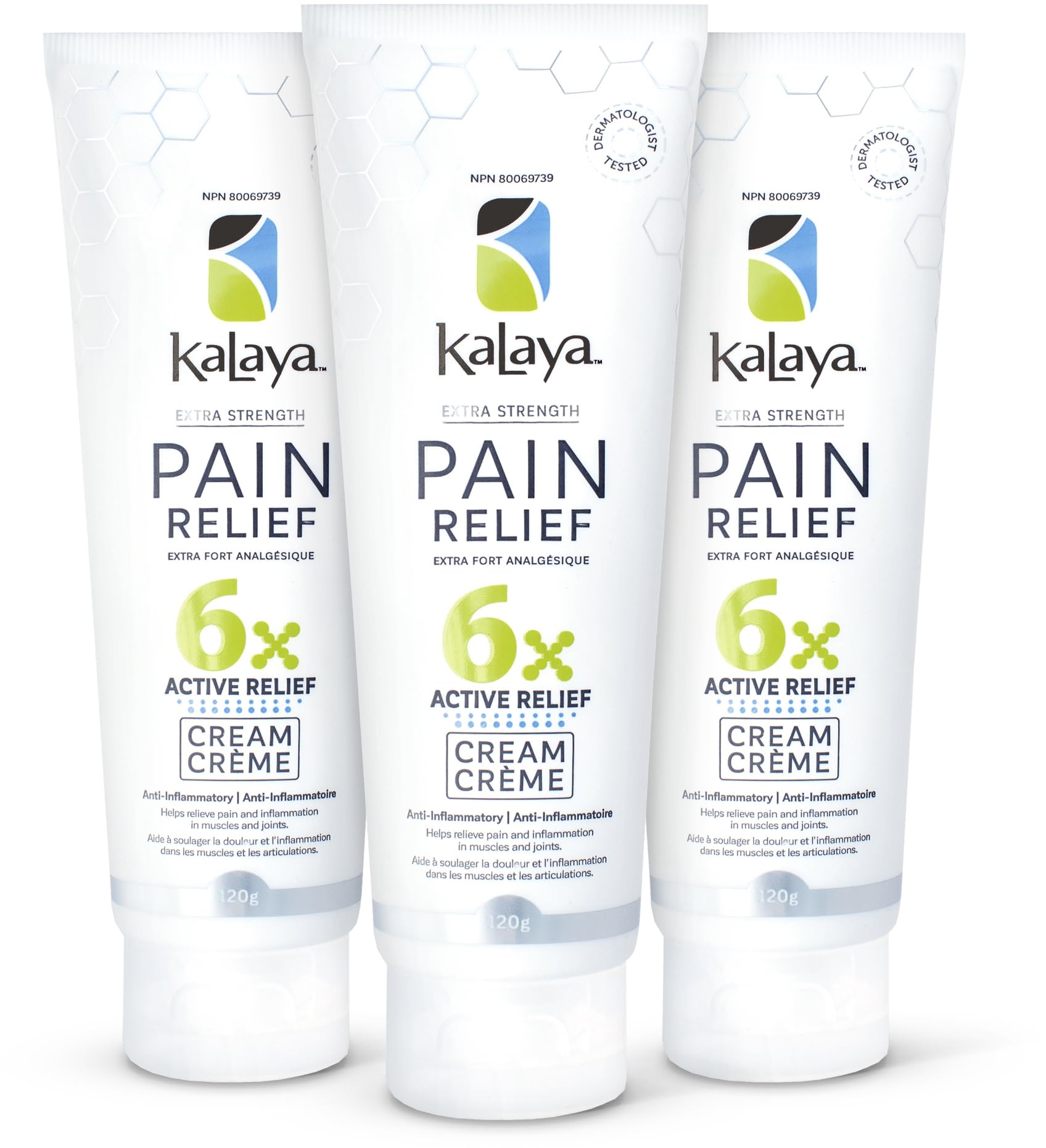 KaLaya 6X Extra Strength Pain Relief Cream with Arnica for Arthritis, Joint, Muscle, Back, Neck, Shoulder, Hand and Knee Pain- Medically formulated with 6 Natural Active, Pain Blocking & Anti inflammatory Ingredients (120g - Pack of 3)