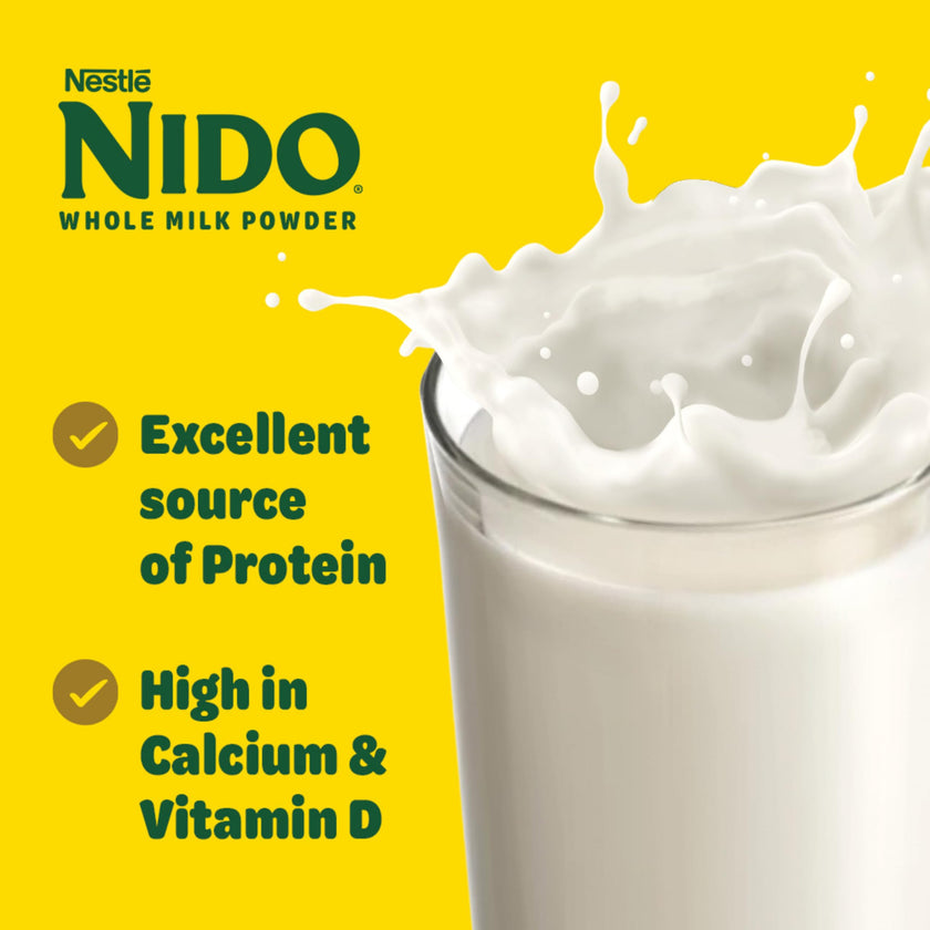 NIDO Whole Milk Powder, Rich & Creamy Powdered Milk, High in Calcium & Vitamin D, Source of Protein, No Artificial Colours or Flavours, No Added Sweeteners, 800 g 🍁 All In One Marketplace Canada