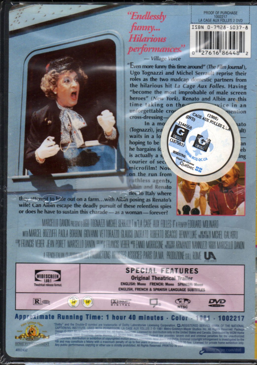 La Cage Aux Folles 2 (Widescreen) (Bilingual)