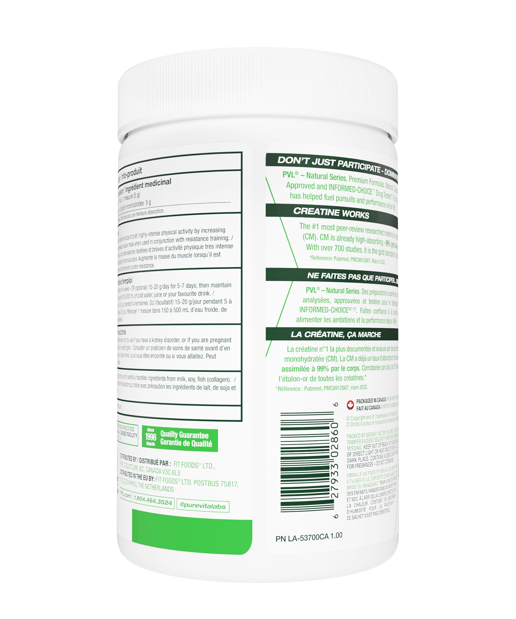 PVL 100% Pure Creatine Monohydrate Powder – Micronized Supplement for Women & Men, Unflavoured Amino Acids & Beta Alanine Friendly, Informed-Choice Tested, 300 g 🍁 All In One Marketplace Canada