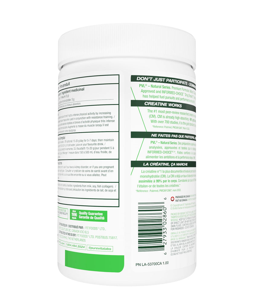 PVL 100% Pure Creatine Monohydrate Powder – Micronized Supplement for Women & Men, Unflavoured Amino Acids & Beta Alanine Friendly, Informed-Choice Tested, 300 g 🍁 All In One Marketplace Canada