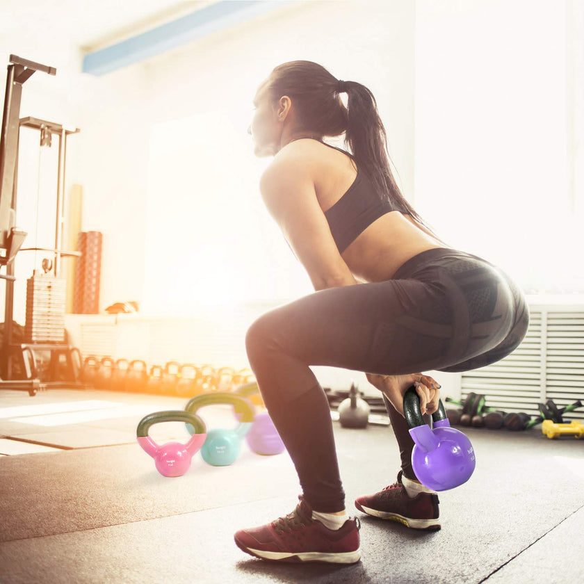 Yes4All Combo Special: Vinyl Coated Kettlebell Weight Sets – Weight Available: (Multicolor - 5, 10, 15 lbs) 🍁 All In One Marketplace Canada