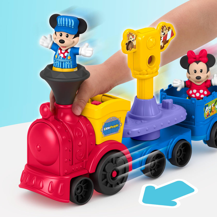 Fisher-Price Little People Toddler Toy Disney Jr Mickey & Minnie Musical Train with 2 Figures for Pretend Play Kids Ages 18+ Months 🍁 All In One Marketplace Canada