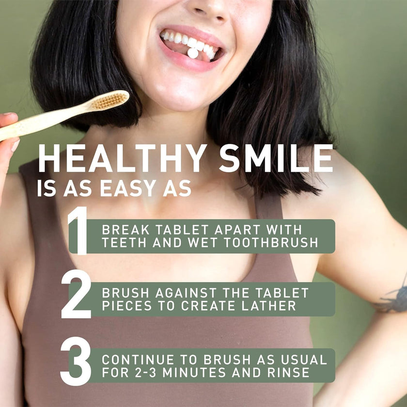 TANITABS Toothpaste Tablets with Hydroxyapatite & Xylitol, 124 Count, Fluoride-Free Toothpaste Tabs for Sensitive Teeth, Fresh Mint, Travel Toothpaste Tablets, Plastic-Free Refill Pack, Vegan 🍁 All In One Marketplace Canada