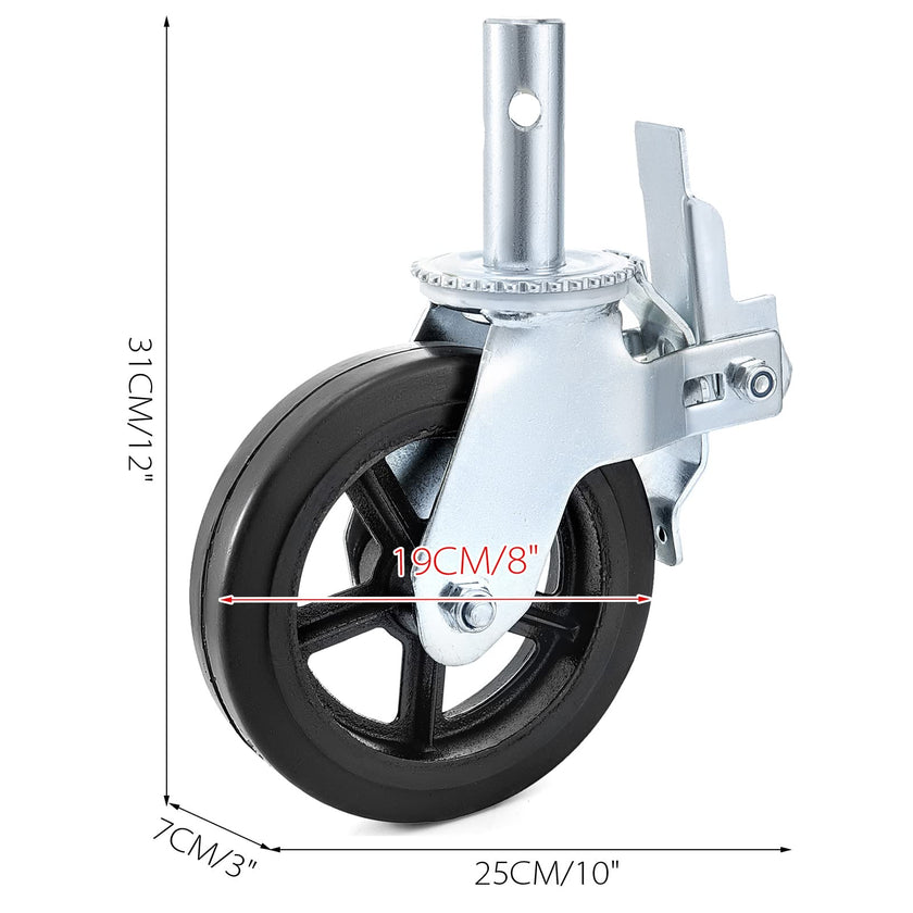VEVOR 4 Pack 8 Inch Iron Core Polyurethane Swivel Caster with Dual Locking Brake Adjustable Legs 1100LBS Capacity per Wheel 🍁 All In One Marketplace Canada