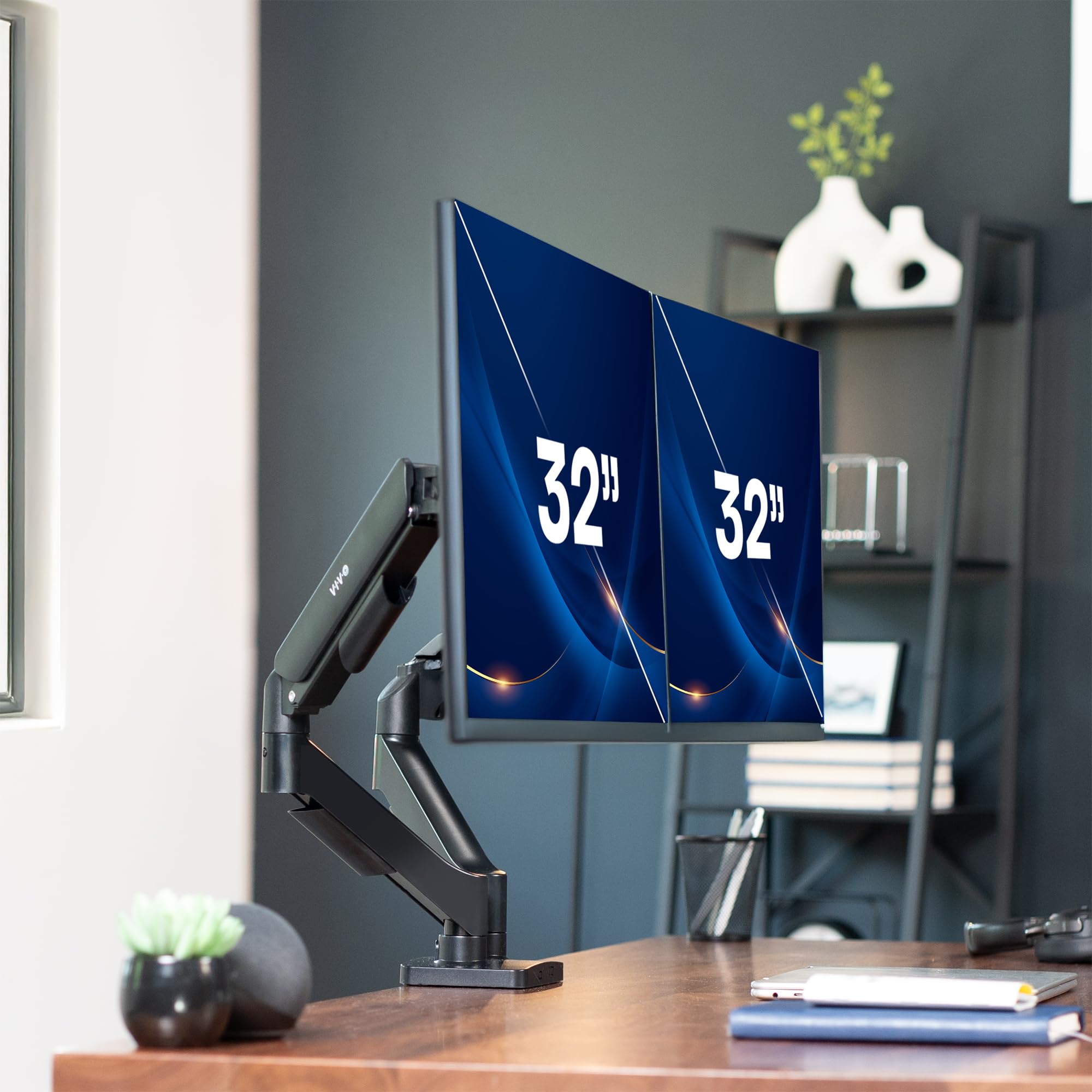 VIVO Dual Monitor up to 32 inches and 19.8 lbs per Screen, Pneumatic Arm Desk Mount, Articulating Counterbalance, VESA Stand, Classic, STAND-V002O 🍁 All In One Marketplace Canada