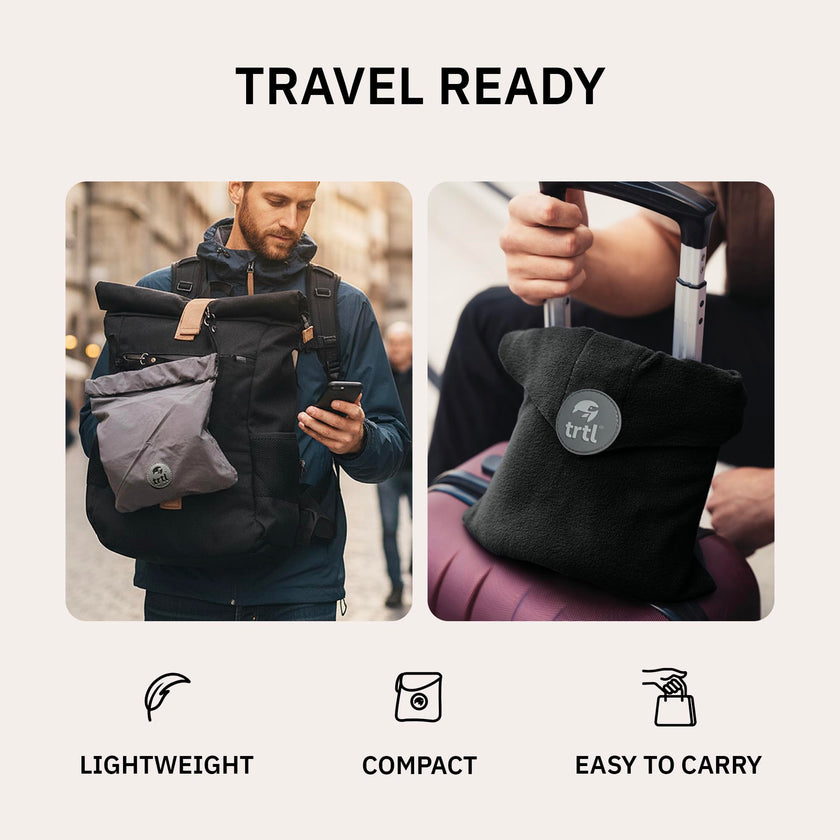 trtl Travel Pillow - Airplane Pillow for Neck and Shoulder Support - Soft, Lightweight, Machine-Washable Travel Pillows for Airplanes - Black 🍁 All In One Marketplace Canada