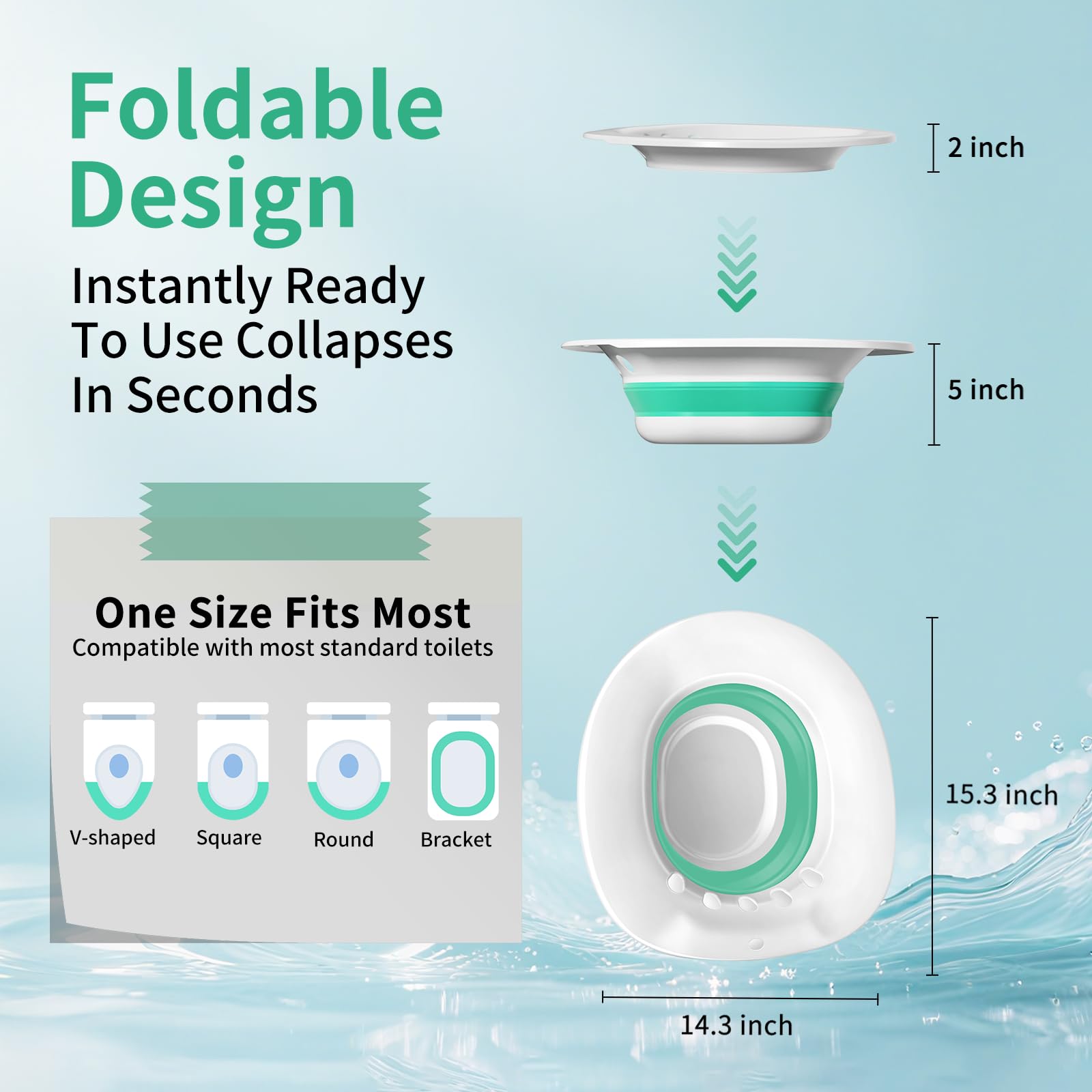 RUGUO Sitz Bath, Sitz Bath for Hemorrhoids - Sitz Bath for Toilet Seat - Sitz Bath for Postpartum Care, Sits Bath Kit for Women, Collapsible, Wider Seating Area, Deeper Bowl 🍁 All In One Marketplace Canada