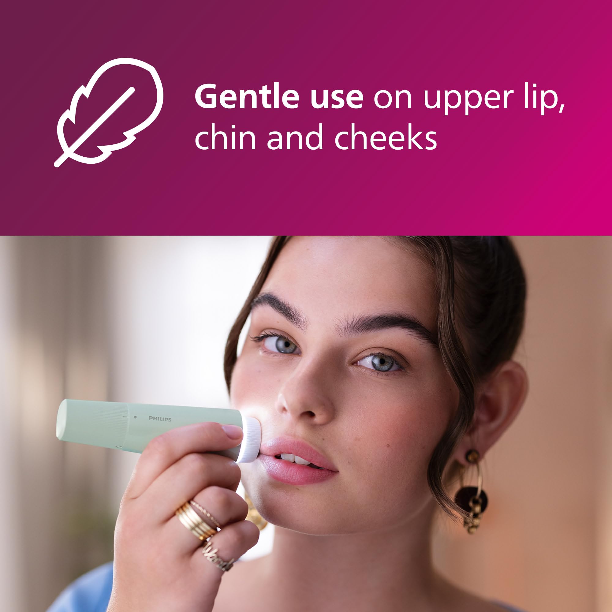 Philips Beauty Cordless 5000 Facial Hair Remover for Women, Electric Facial Hair Removal Shaver for Upper Lip, Chin, Cheeks & Jawline, Gentle Hair Removal at Home & On‑the‑Go, BRR474/00 🍁 All In One Marketplace Canada