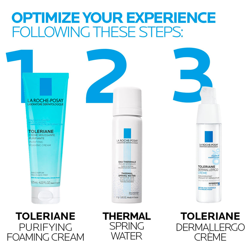 La Roche-Posay Face Cleanser, Toleriane Purifying Foaming Cream for Sensitive Skin with Glycerin, Cleanser and Makeup Remover, Fragrance Free, Preservative Free, Soap Free, Dermatologist Recommended Brand, 125 ML 🍁 All In One Marketplace Canada