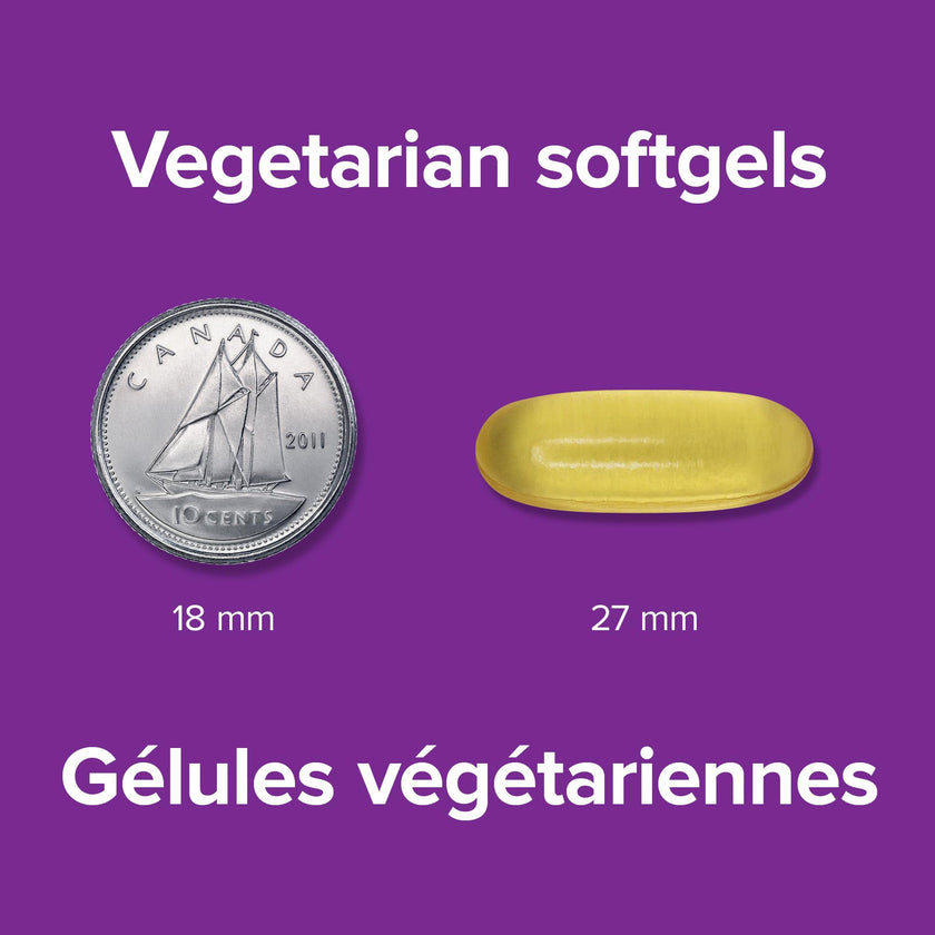 Webber Naturals Plant-Based Omega-3, 60 Softgels, Fish-Free Source of Omega-3, From Sustainably Cultivated Algae, Vegan 🍁 All In One Marketplace Canada