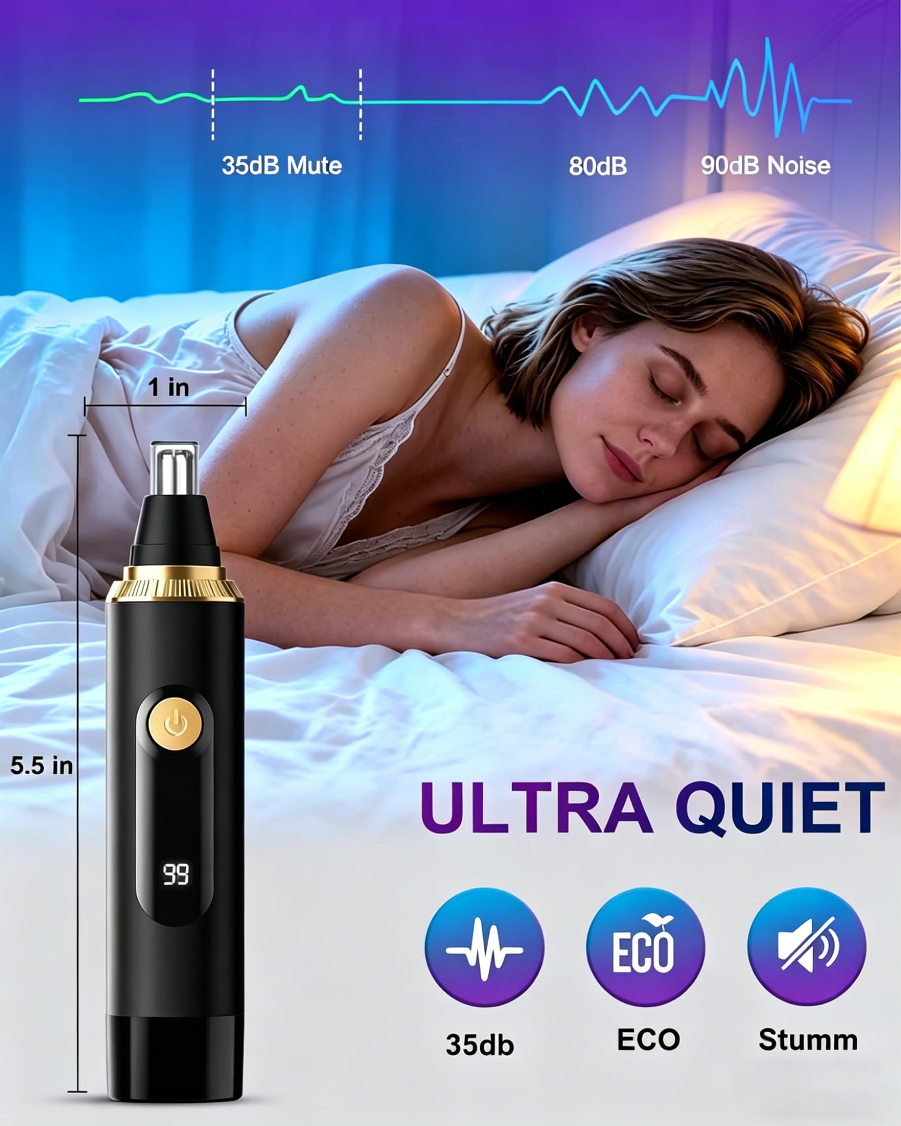 Nose Hair Trimmer 2026 Professional Nose Trimmer for Men and Women, Painless IPX7 Waterproof Eyebrow & Facial Hair Removal,USB Rechargeable with LED Display Dual-Edge Blades, Black 🍁 All In One Marketplace Canada