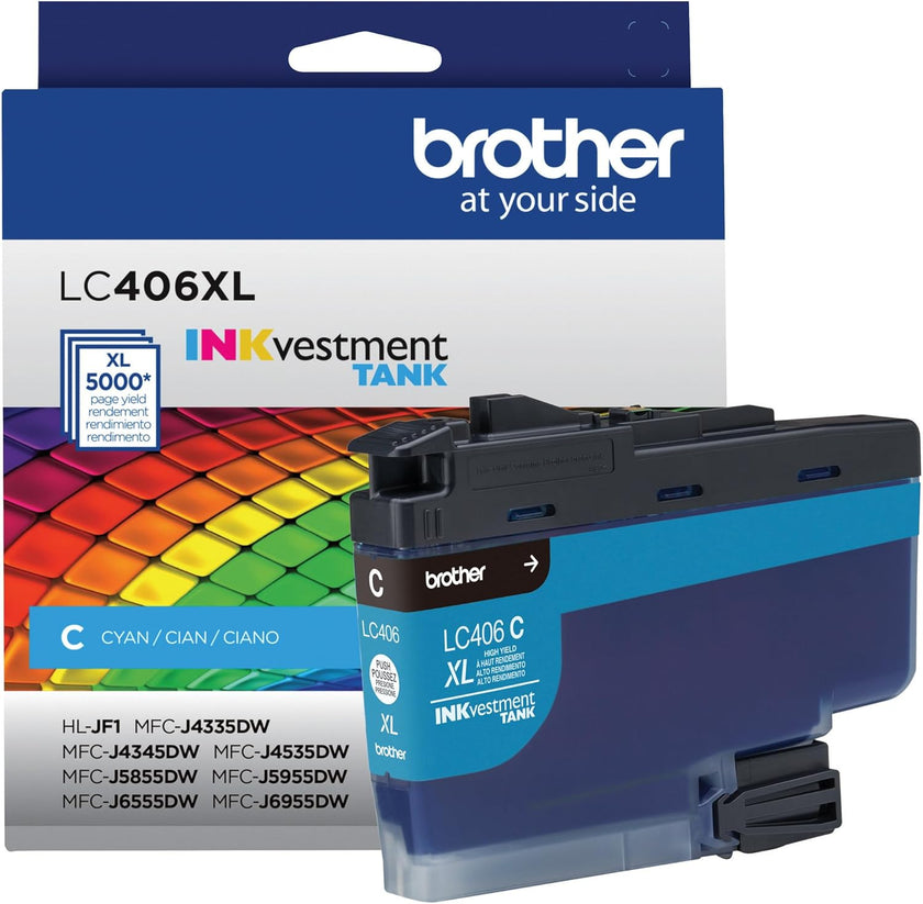 LC406XLCS Brother INKvestment Cyan Ink Cartridge