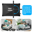 7 code Large Dish Drying Rack for Kitchen Counter,Detachable Large Capacity Dish Drainer Organizer with Utensil Holder,2-Tier Dish Drying Rack with Drain Board,Black 🍁 All In One Marketplace Canada